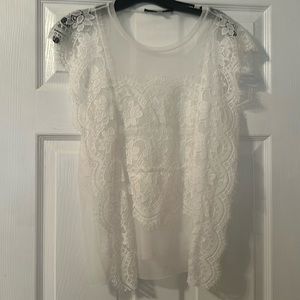 Sheer Mesh & Lace Tee